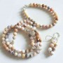 Set Opal roz Peru colier, bratara si cercei