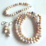 Set Opal roz Peru colier, bratara si cercei