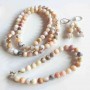 Set Opal roz Peru colier, bratara si cercei