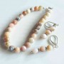 Set Opal roz Peru colier, bratara si cercei