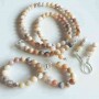 Set Opal roz Peru colier, bratara si cercei