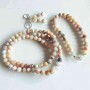 Set Opal roz Peru colier, bratara si cercei
