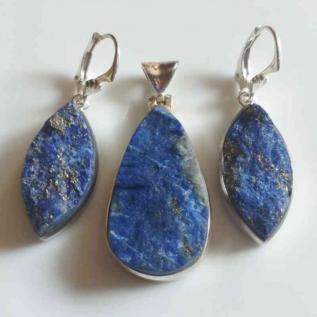 Set Lapis lazuli cercei si pandantiv