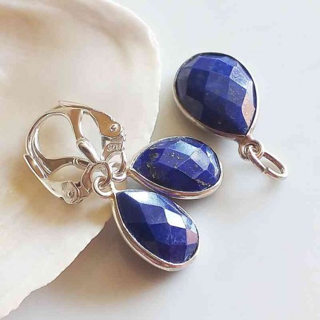 Set Lapis lazuli cercei si pandantiv