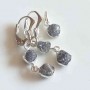 Set Diamant brut cercei si pandantiv