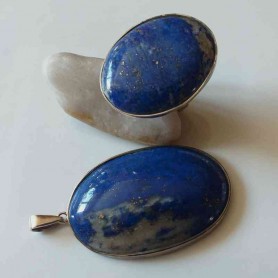 Set Lapis lazuli inel si pandantiv